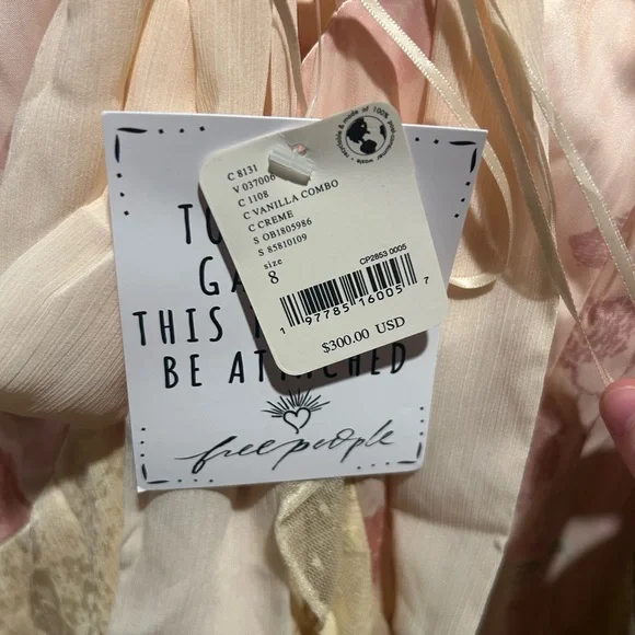 Free People Laughlin Vintage Lace Ruffles Mixed Printed Asymmetrical Dress - Picture 13 of 14